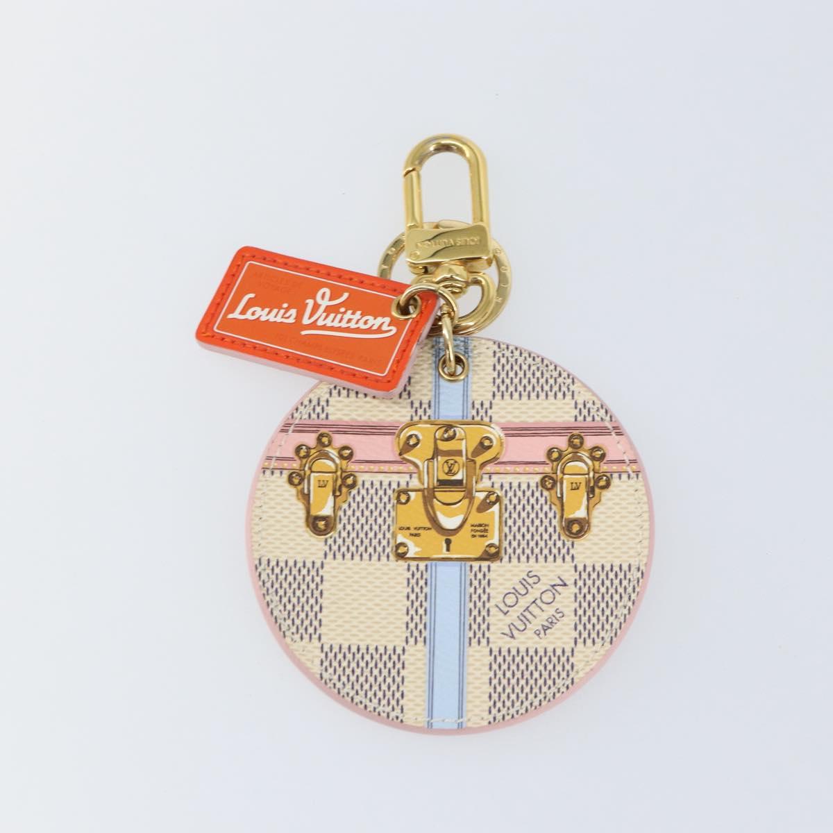LOUIS VUITTON Damier Azur Porte Cles Illustrious Summer Trunk LV Auth 155752V