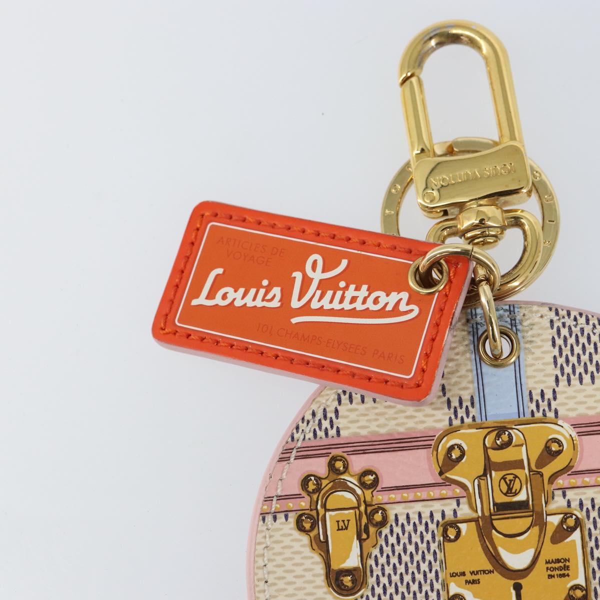 LOUIS VUITTON Damier Azur Porte Cles Illustrious Summer Trunk LV Auth 155752V