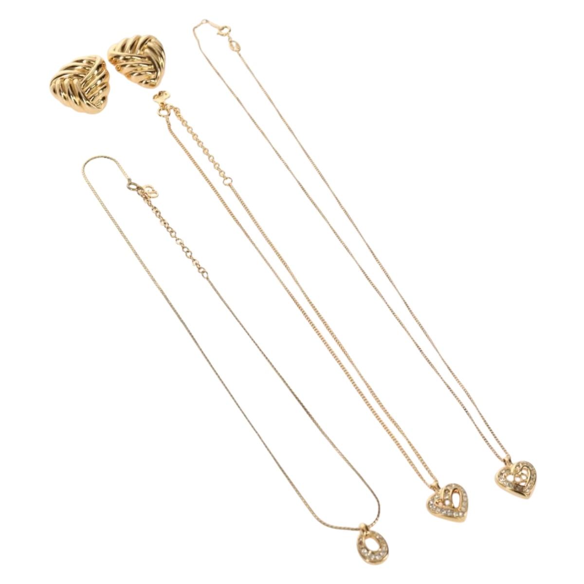 Christian Dior Earring metal 4 Set Gold Auth 155760