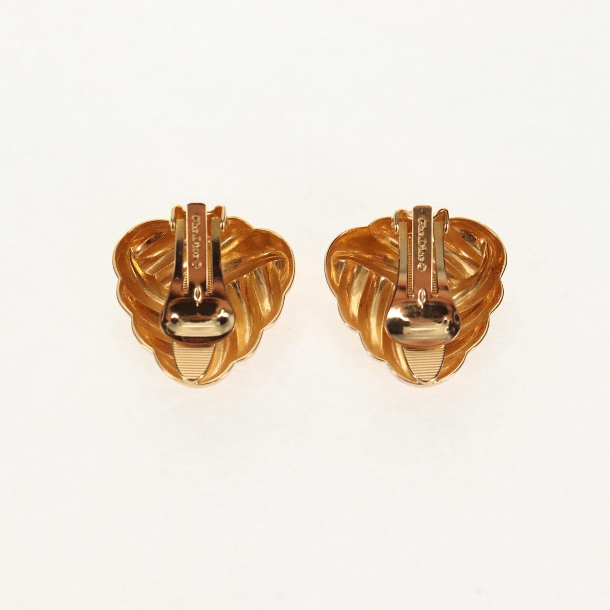 Christian Dior Earring metal 4 Set Gold Auth 155760