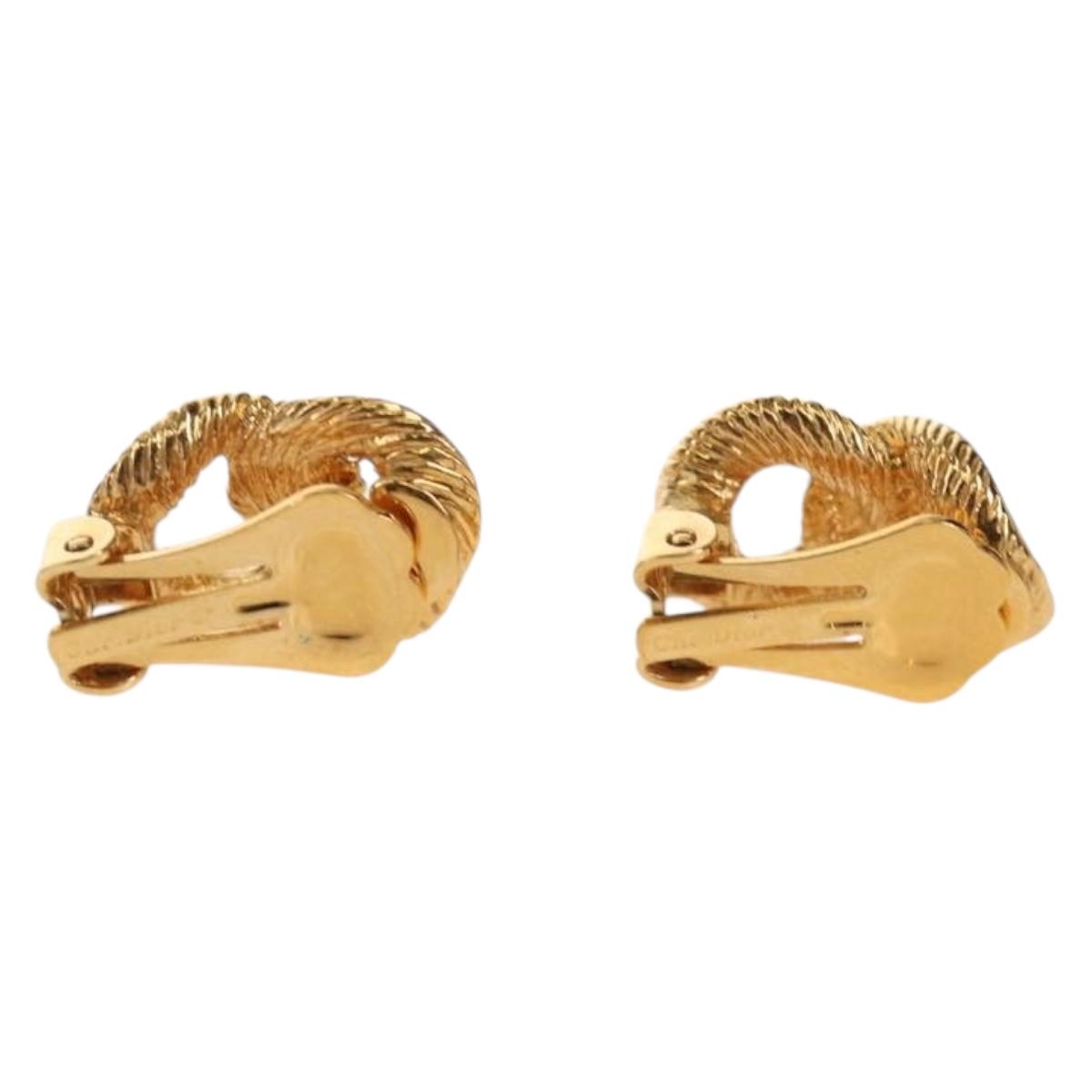 Christian Dior Earring metal 3 Set Gold Auth 155763