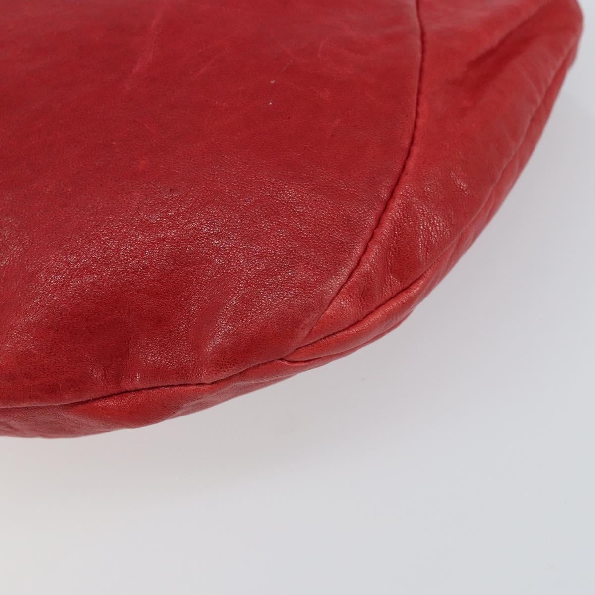 Miu Miu Hand Bag Leather Red Silver Auth 155775