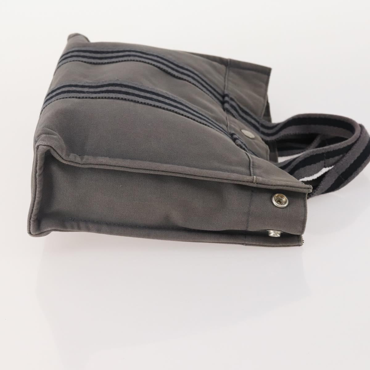HERMES Tote Bag Canvas 4 Set Gray Auth 155796