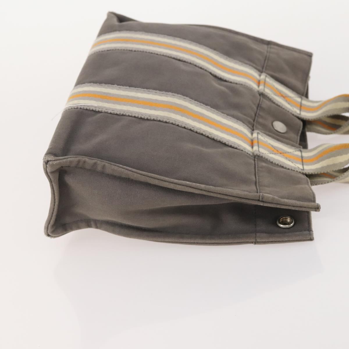 HERMES Tote Bag Canvas 4 Set Gray Auth 155796