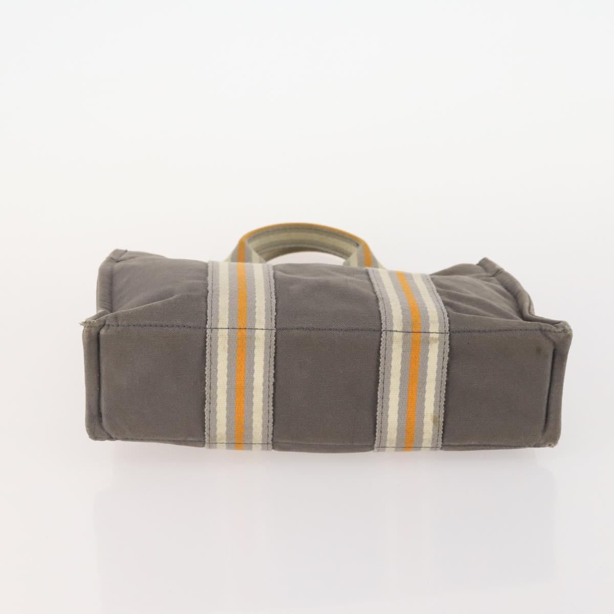 HERMES Tote Bag Canvas 4 Set Gray Auth 155796