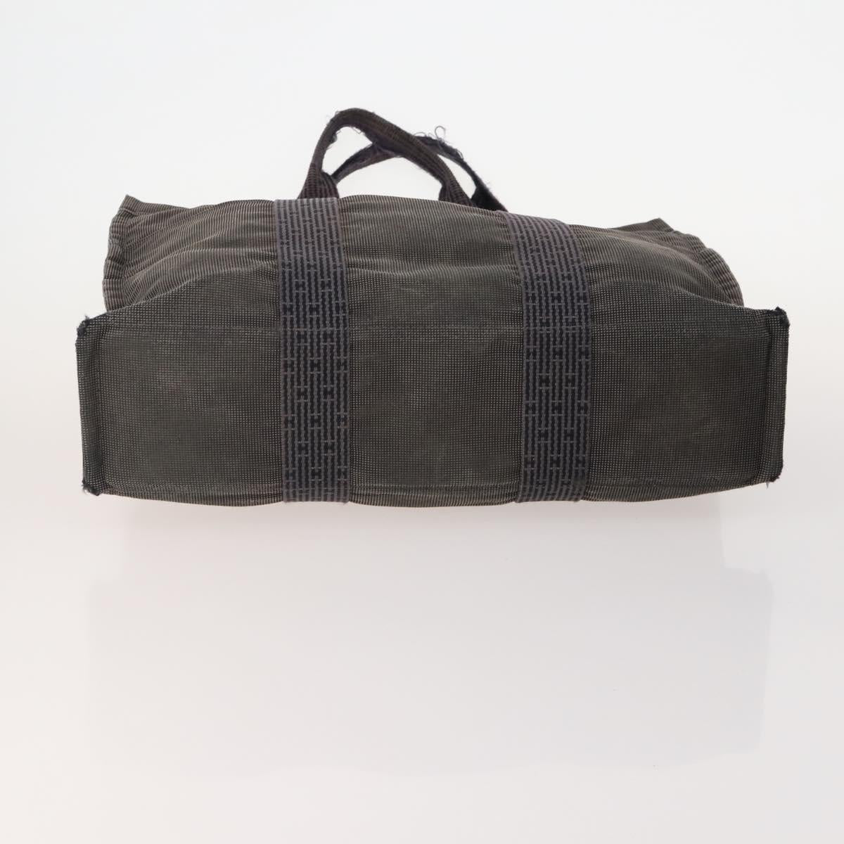 HERMES Tote Bag Canvas 4 Set Gray Auth 155796