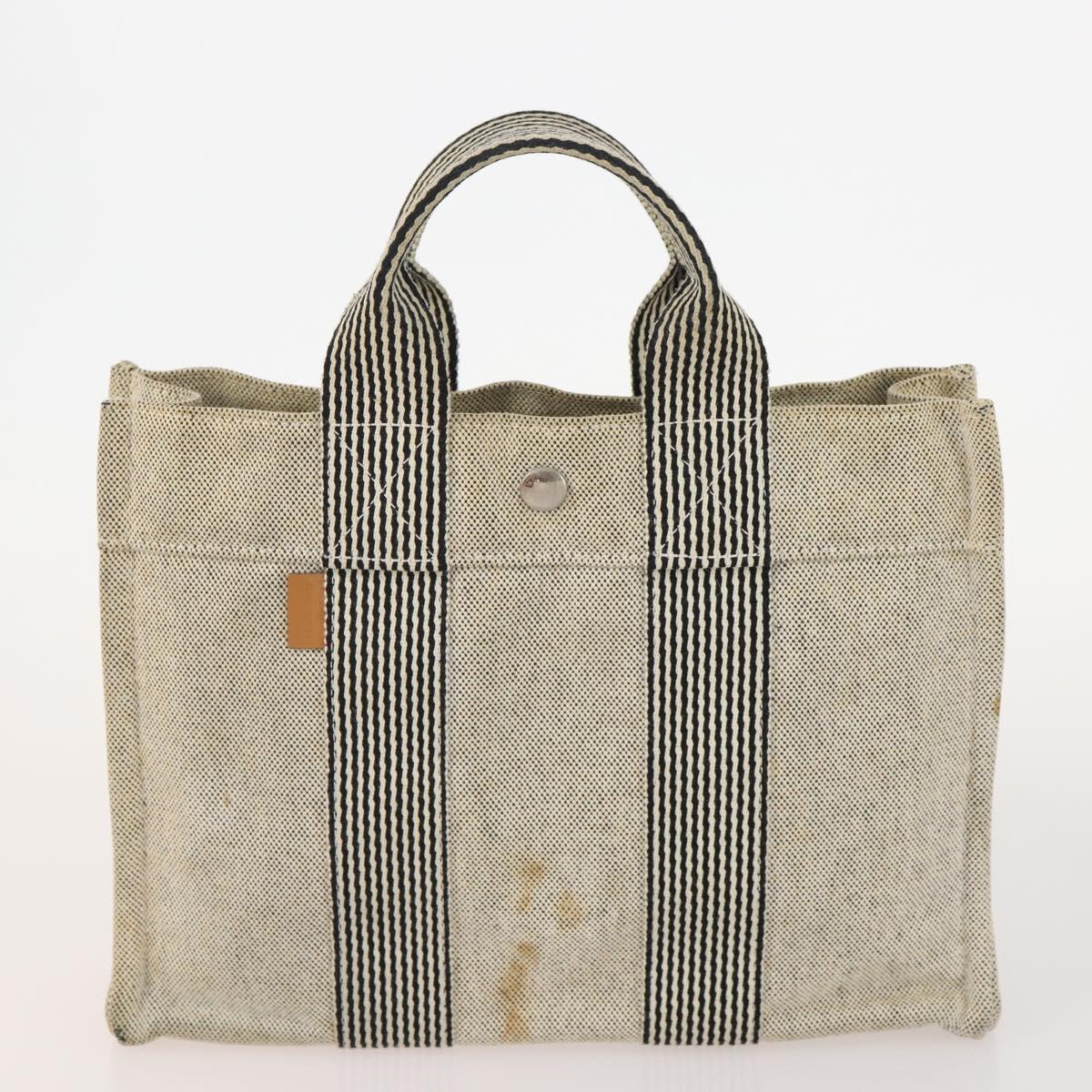 HERMES Tote Bag Canvas 5 Set Red Gray Navy Auth 155797