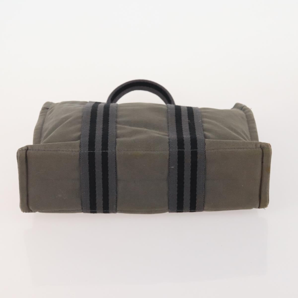 HERMES Tote Bag Canvas 5 Set Red Gray Navy Auth 155797