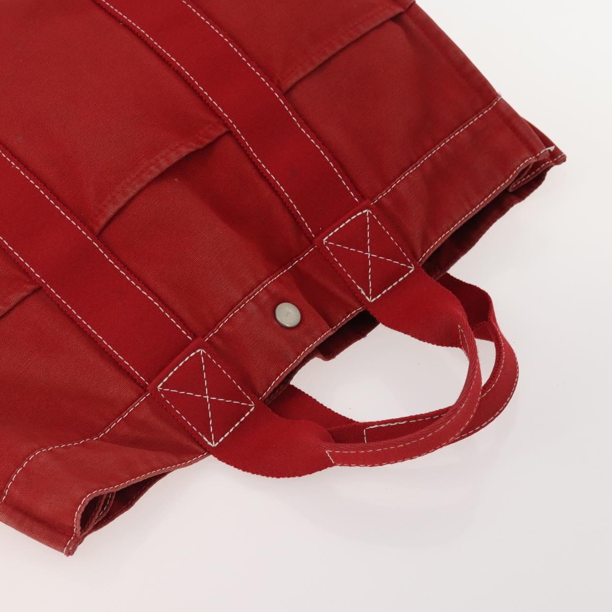 HERMES Tote Bag Canvas 5 Set Red Gray Navy Auth 155797