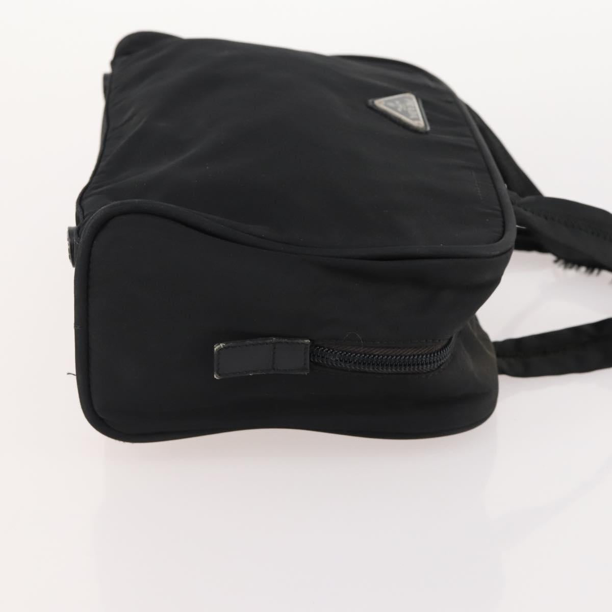 PRADA Tote Bag Nylon Leather 4 Set Black Brown Auth 155801