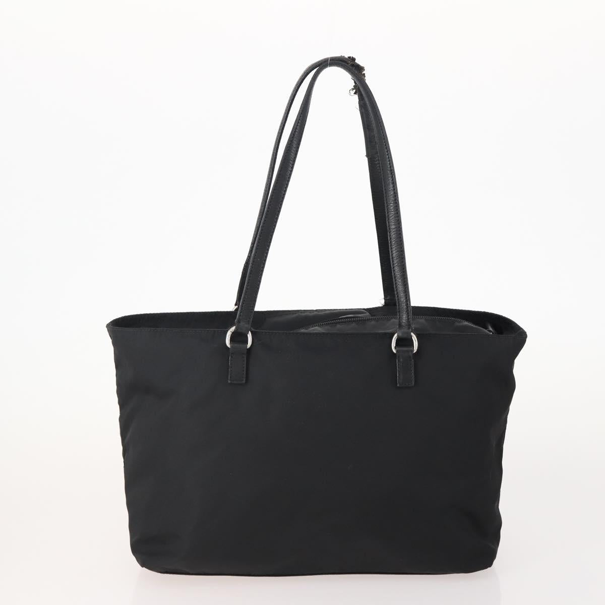 PRADA Tote Bag Nylon Leather 4 Set Black Brown Auth 155801