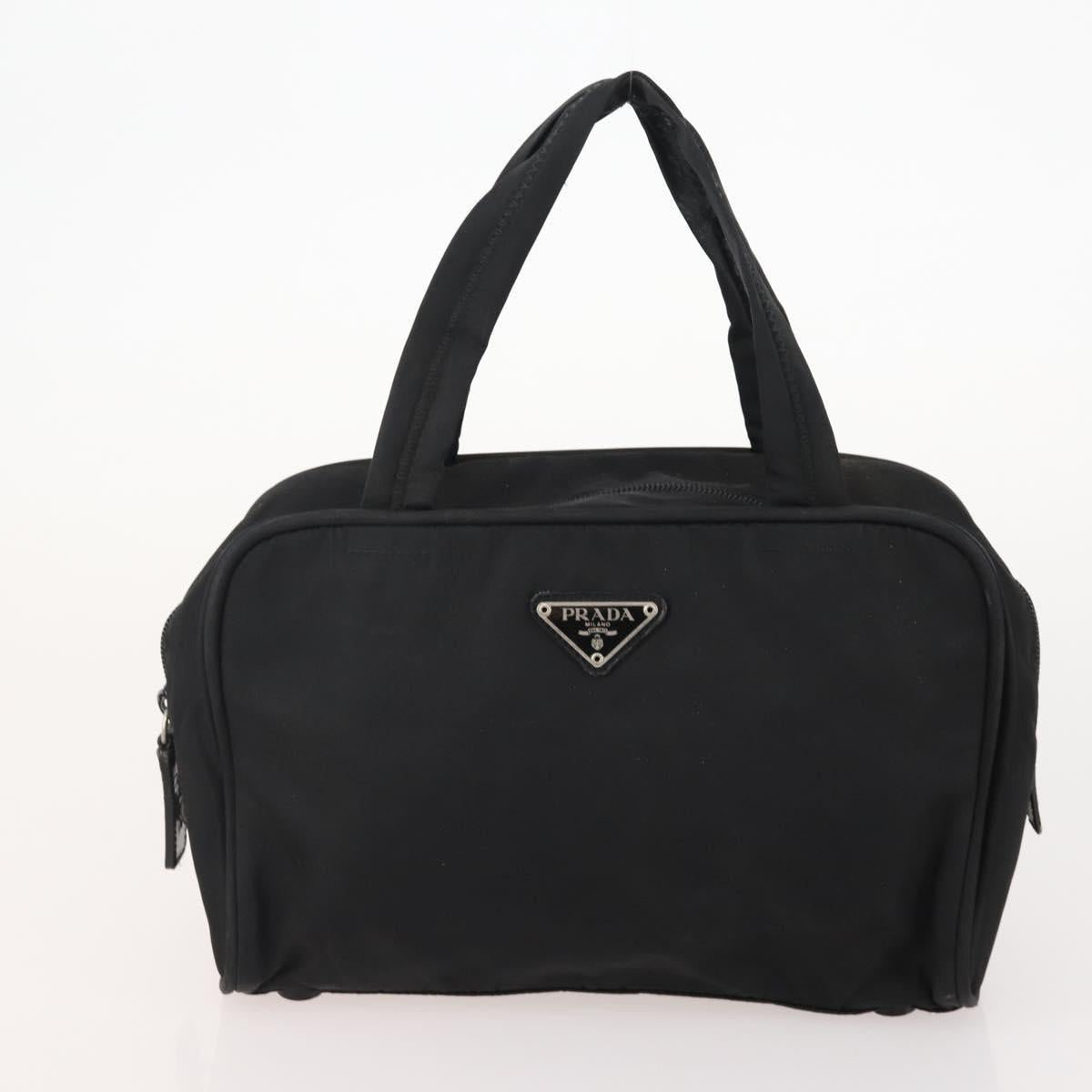 PRADA Tote Bag Nylon Leather 4 Set Black Brown Auth 155801