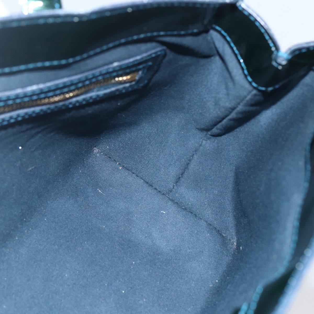 LOUIS VUITTON Monogram Vernis Wilshire PM Bag Blue Infini M91451 LV Auth 155900