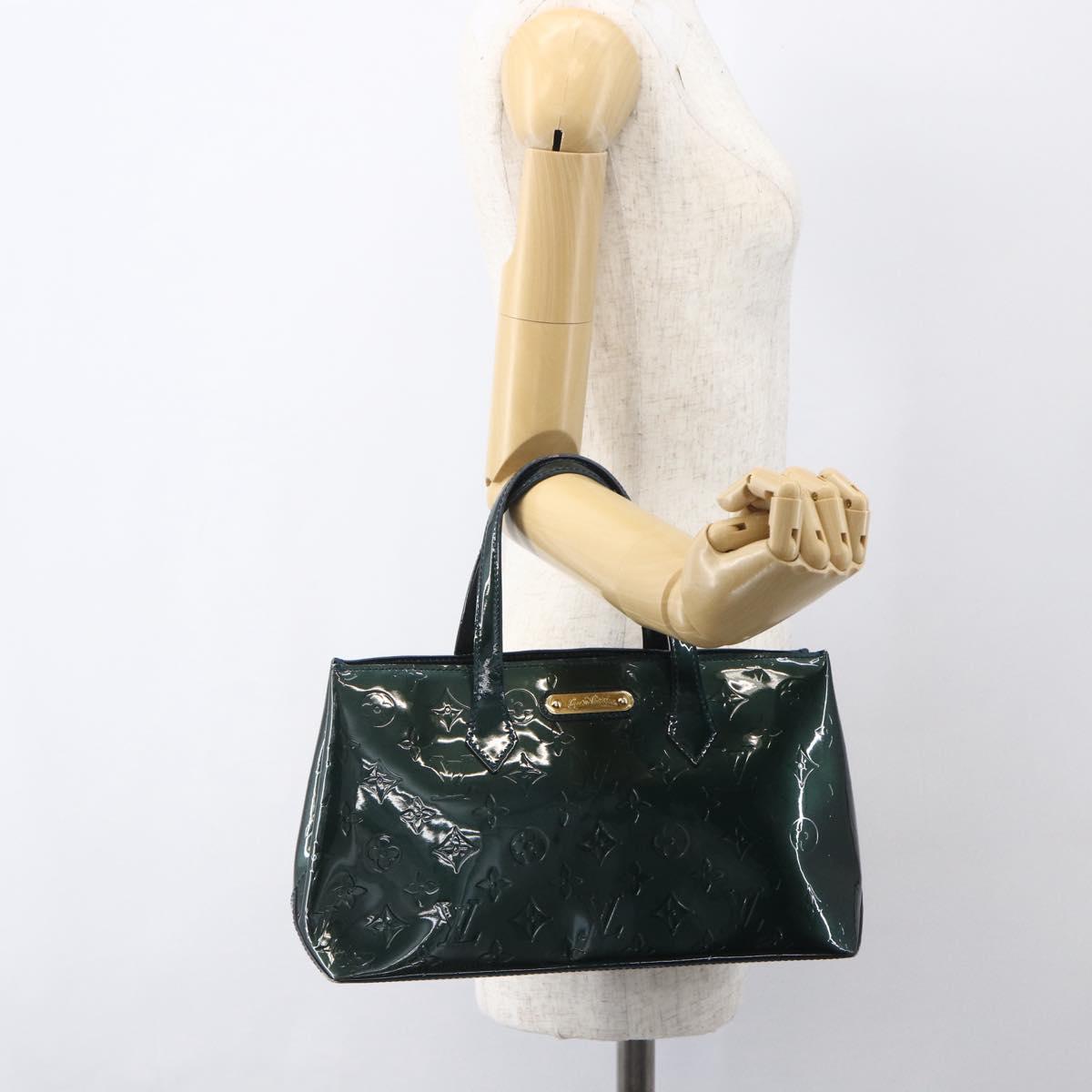 LOUIS VUITTON Monogram Vernis Wilshire PM Bag Blue Infini M91451 LV Auth 155900