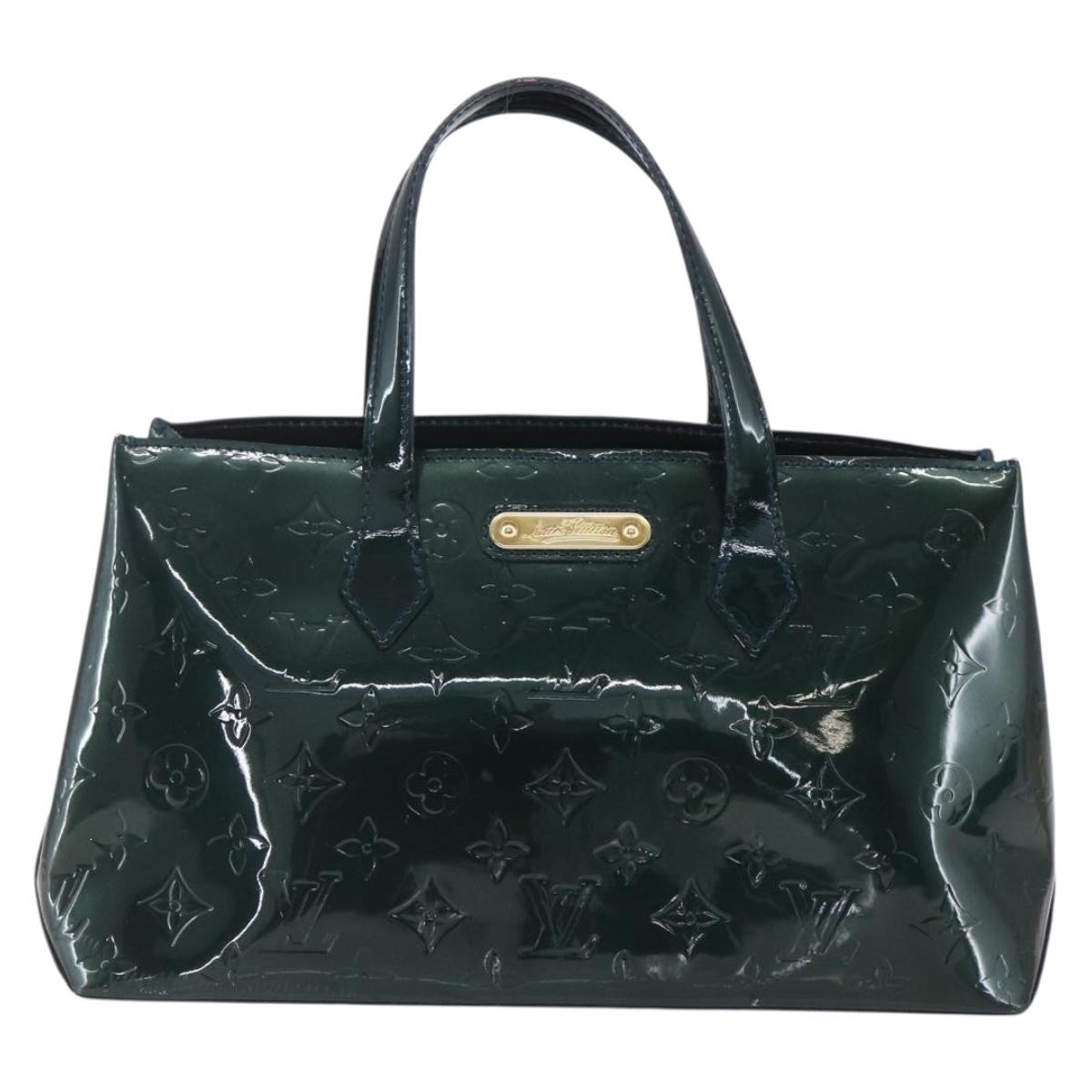 LOUIS VUITTON Monogram Vernis Wilshire PM Bag Blue Infini M91451 LV Auth 155900