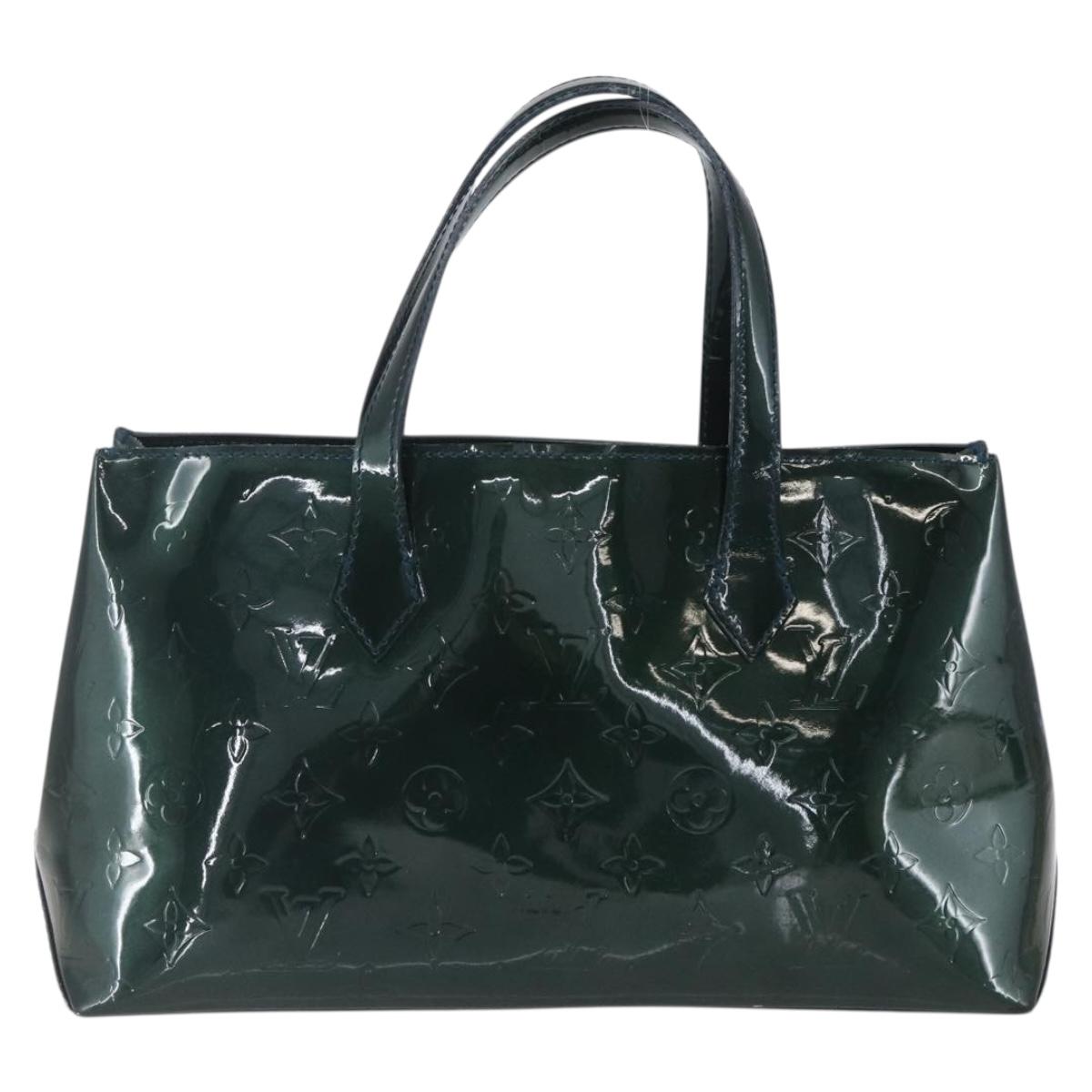 LOUIS VUITTON Monogram Vernis Wilshire PM Bag Blue Infini M91451 LV Auth 155900