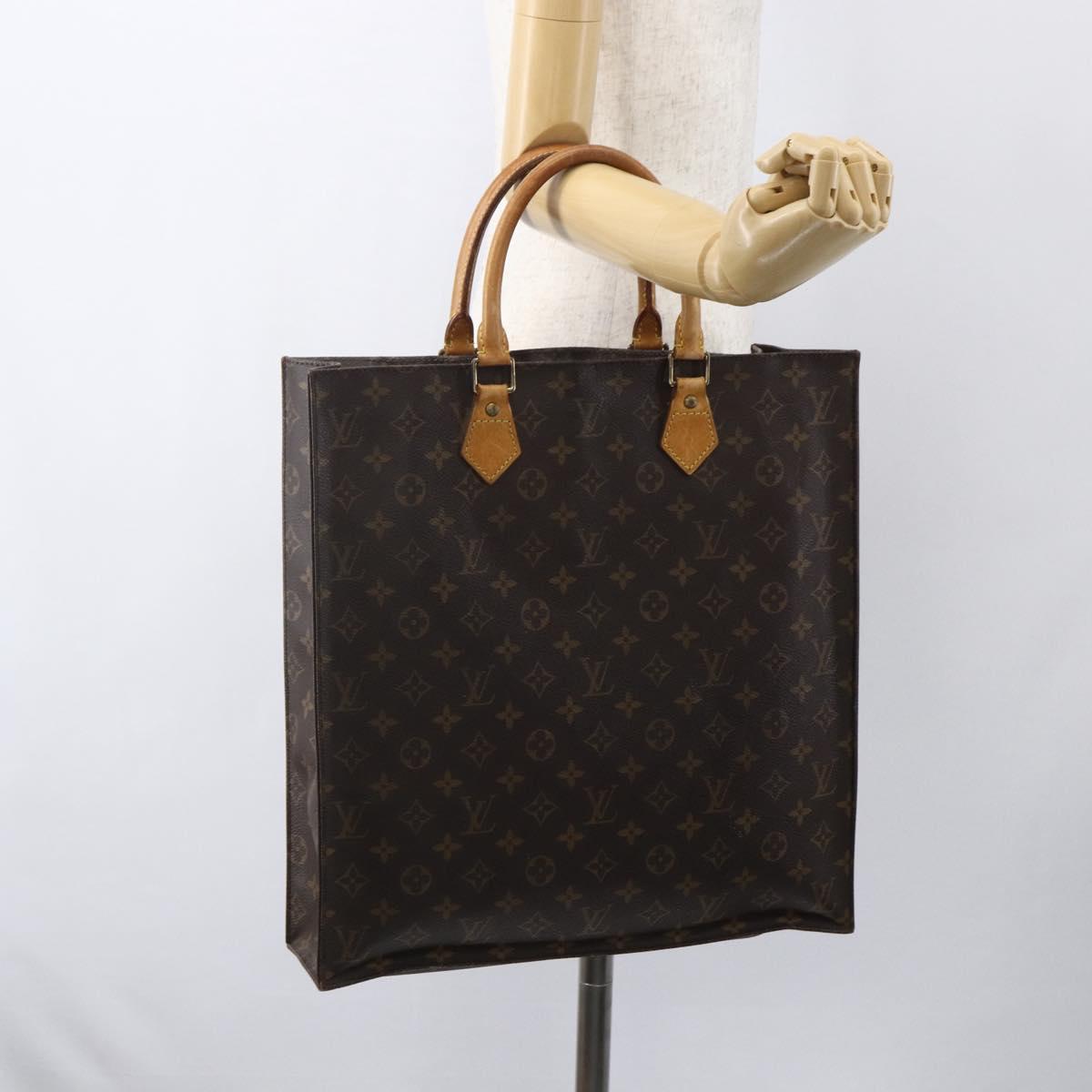 LOUIS VUITTON Monogram Sac Plat Hand Bag M51140 LV Auth 155912