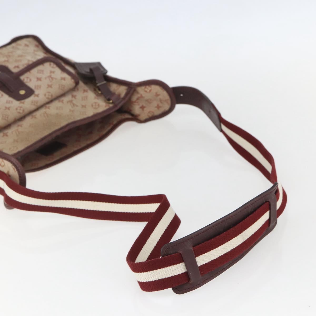 LOUIS VUITTON Monogram Mini Besace Mary Kate Shoulder Bag Red M92321 Auth 155914