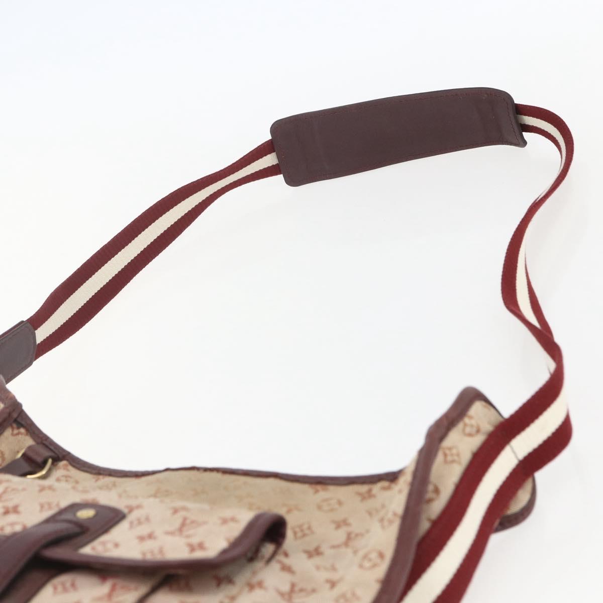 LOUIS VUITTON Monogram Mini Besace Mary Kate Shoulder Bag Red M92321 Auth 155914