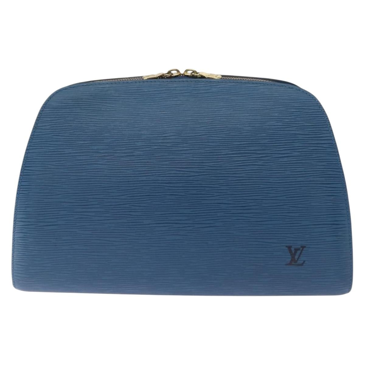 LOUIS VUITTON Epi Dauphine GM Pouch Blue M48435 LV Auth 155918
