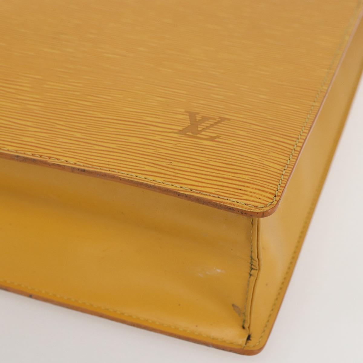 LOUIS VUITTON Epi Sac Plat Hand Bag Yellow M52079 LV Auth 155922