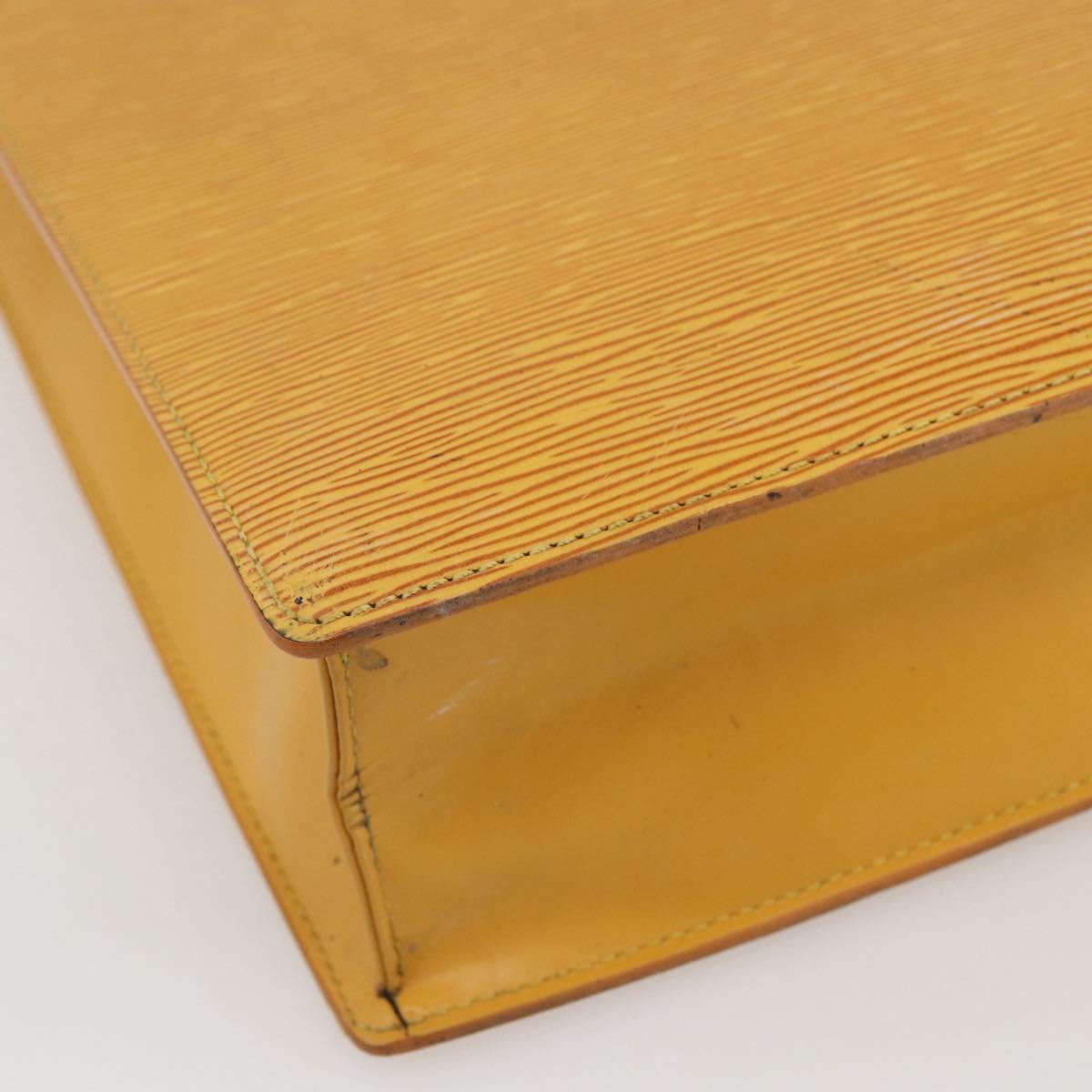 LOUIS VUITTON Epi Sac Plat Hand Bag Yellow M52079 LV Auth 155922