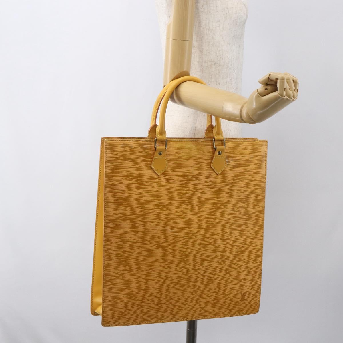 LOUIS VUITTON Epi Sac Plat Hand Bag Yellow M52079 LV Auth 155922