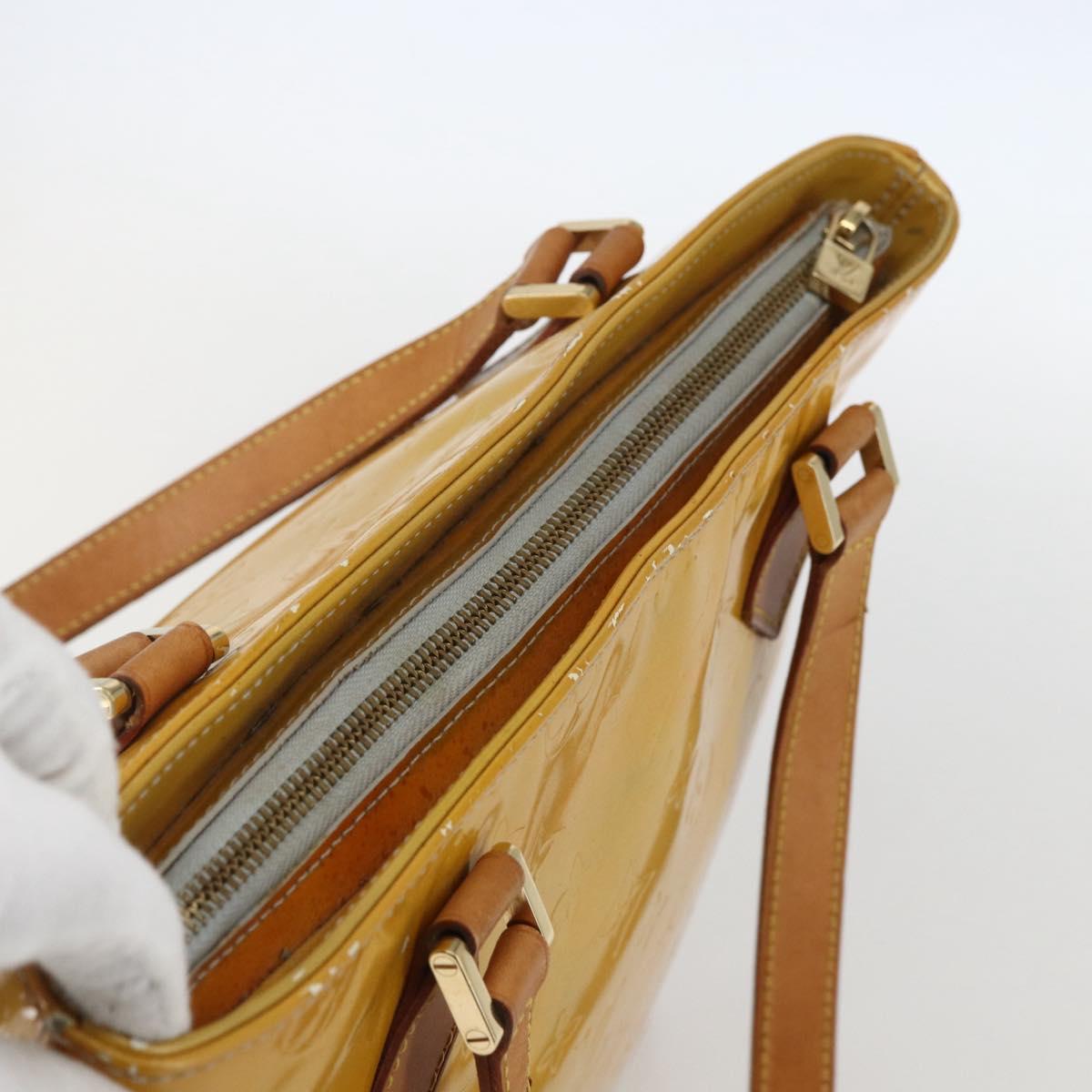 LOUIS VUITTON Monogram Vernis Houston Hand Bag Gris M91053 LV Auth 155923