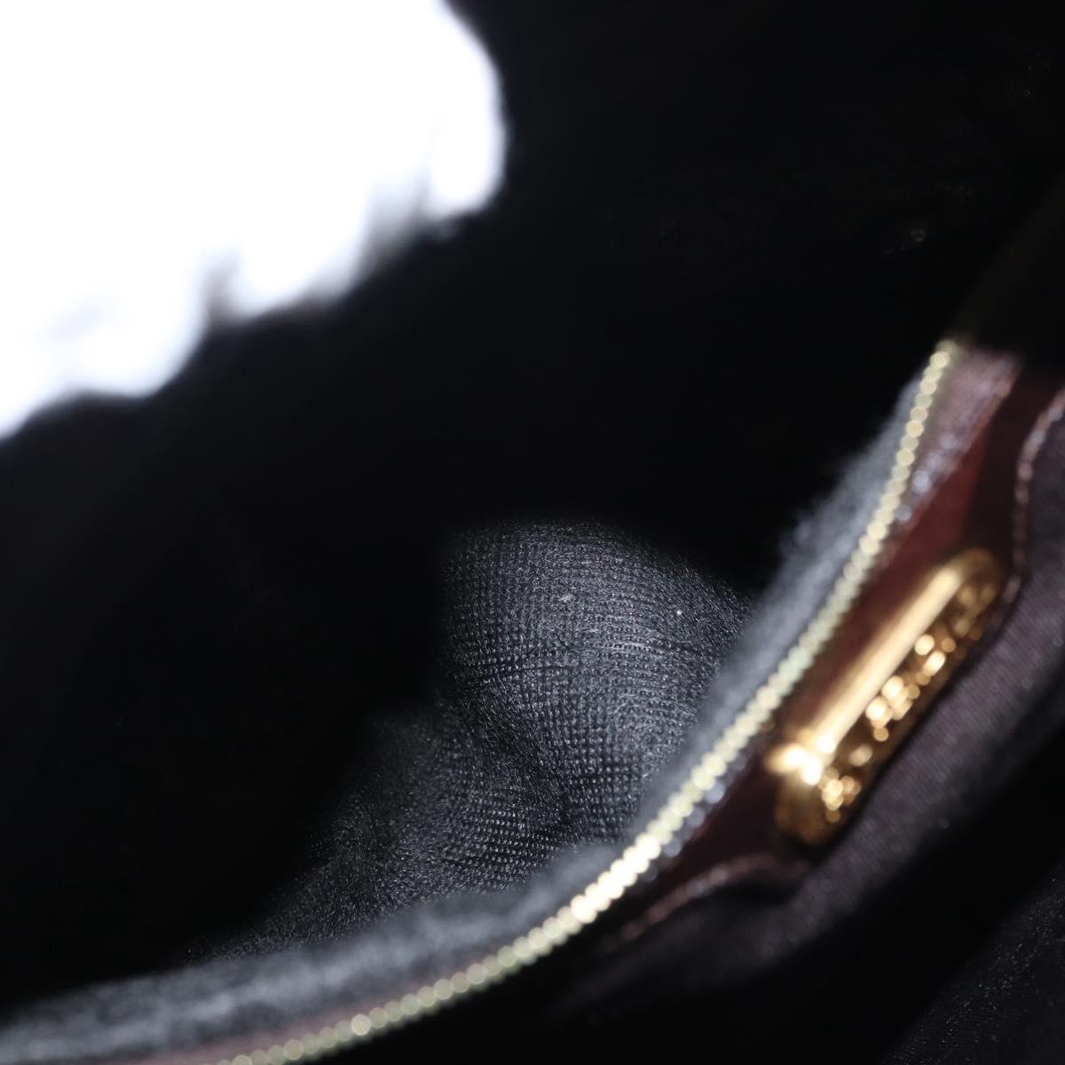 FENDI Shoulder Bag Rattan Brown Gold Auth 155924