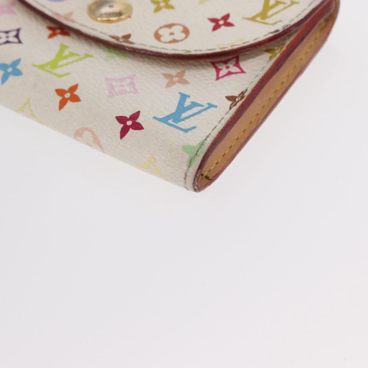 LOUIS VUITTON Multicolor Anvelop Cult De Vuitto Case White M66557 LV Auth 155925