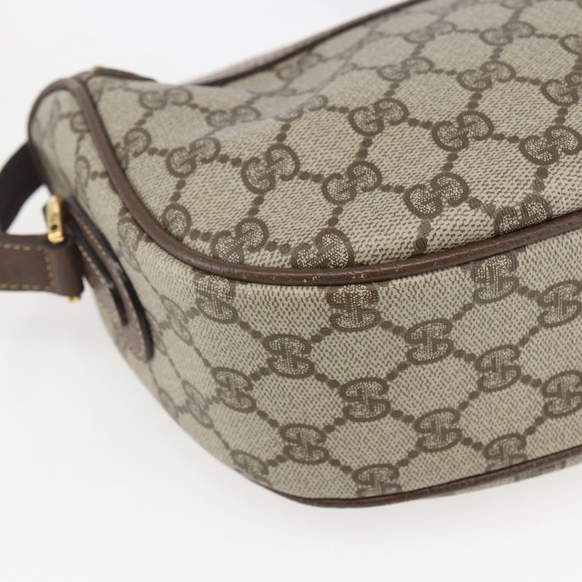 GUCCI GG Supreme Web Sherry Line Bag PVC Beige Gold 001 123 0918 Auth 155926