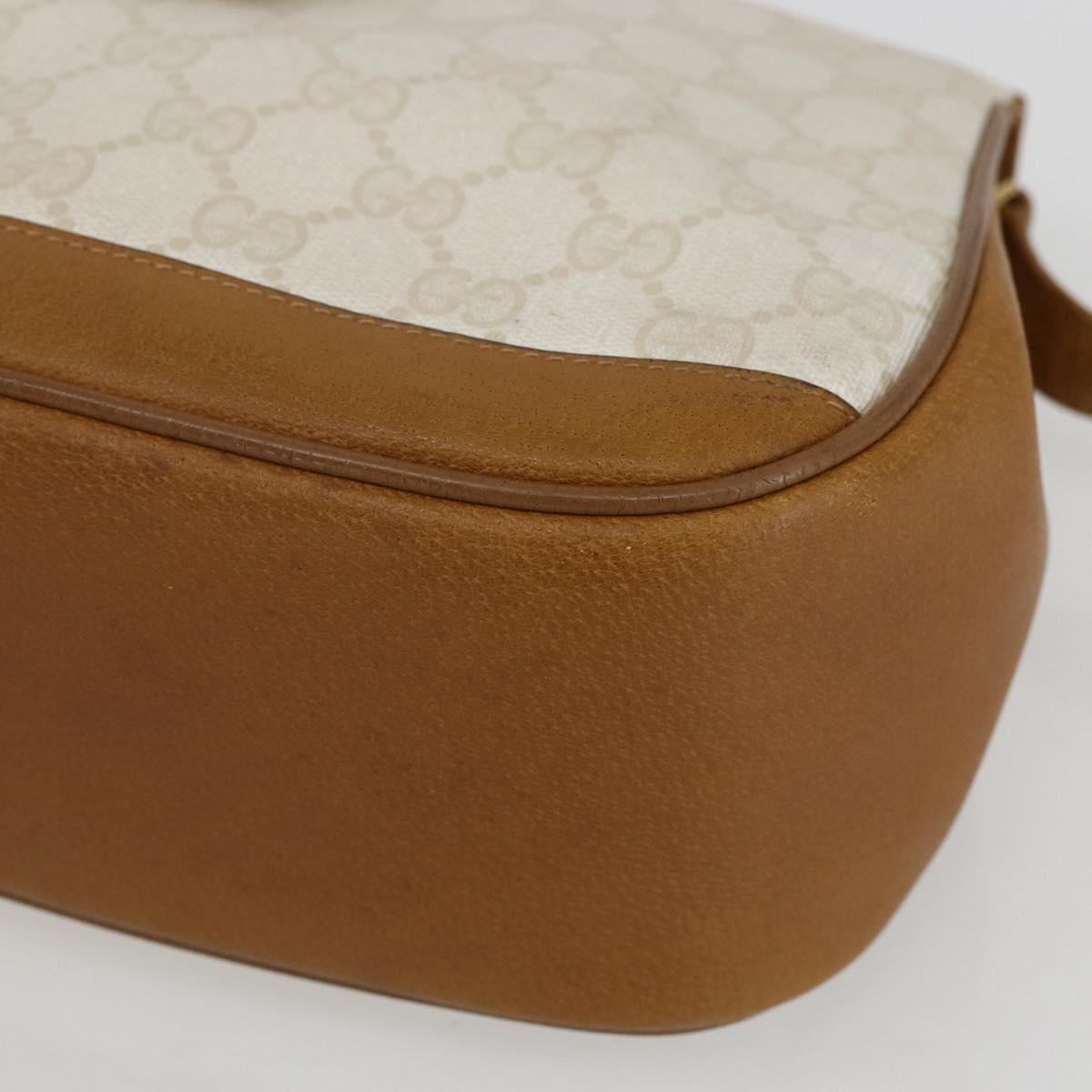 GUCCI GG Supreme Shoulder Bag PVC Beige Gold 116 02 076 Auth 155927