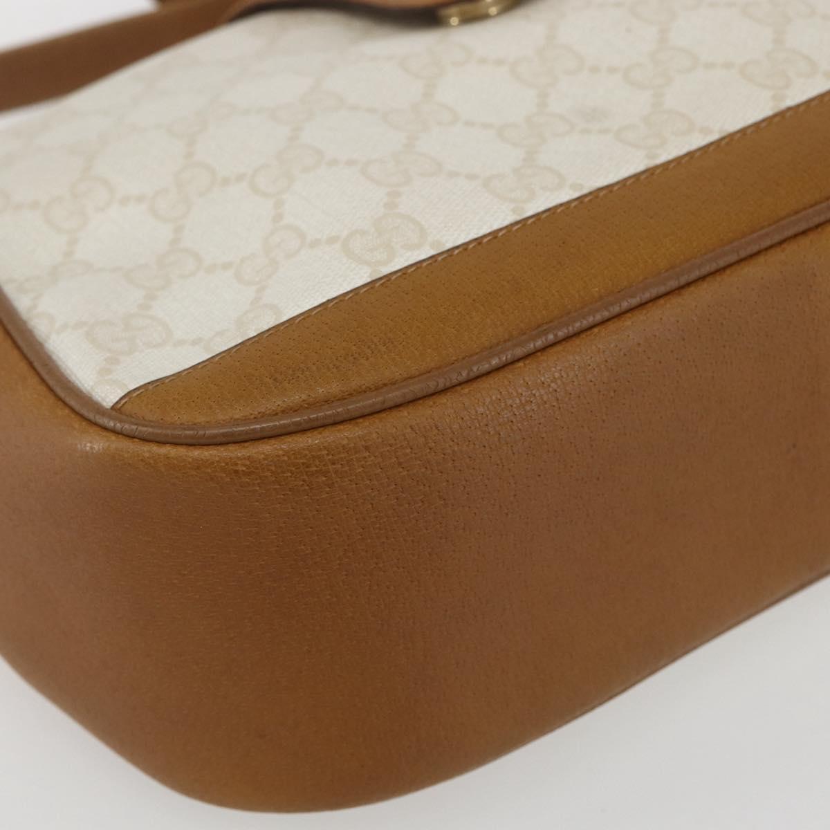 GUCCI GG Supreme Shoulder Bag PVC Beige Gold 116 02 076 Auth 155927