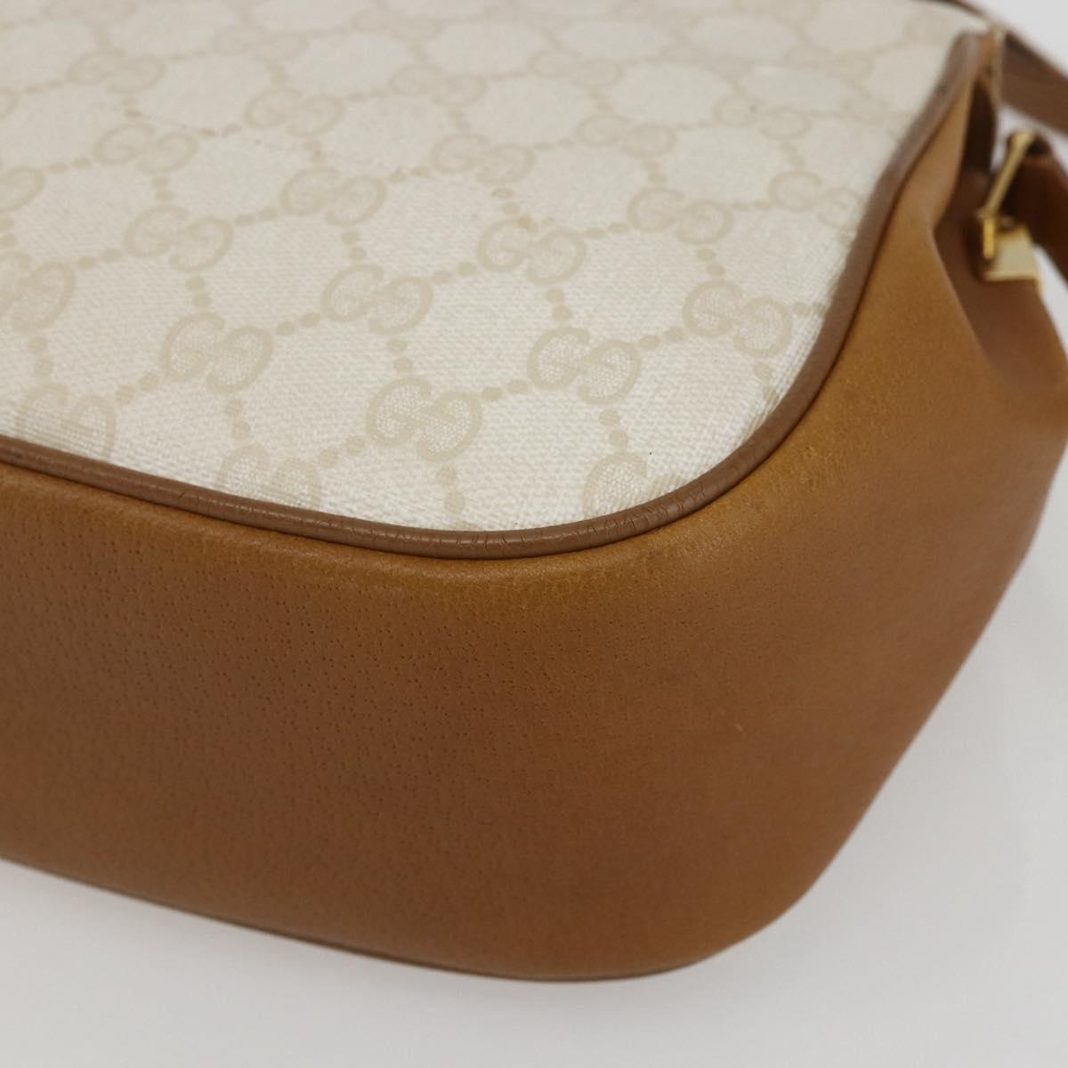 GUCCI GG Supreme Shoulder Bag PVC Beige Gold 116 02 076 Auth 155927