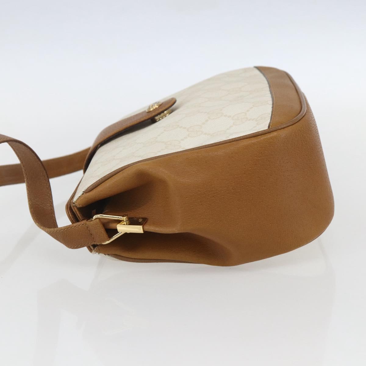 GUCCI GG Supreme Shoulder Bag PVC Beige Gold 116 02 076 Auth 155927