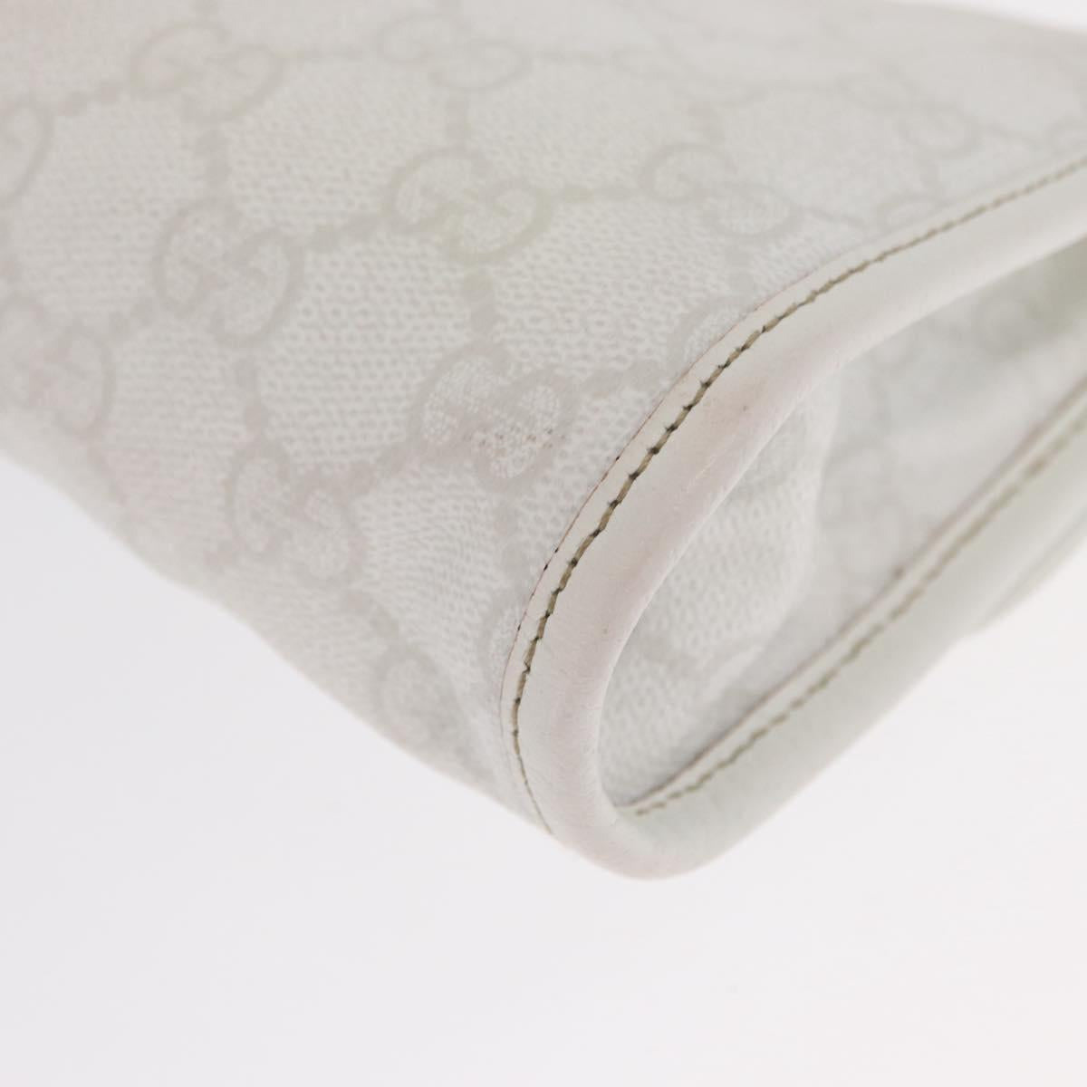 GUCCI GG Supreme Sherry Line Waist Bag PVC White Gold 152597 Auth 155928