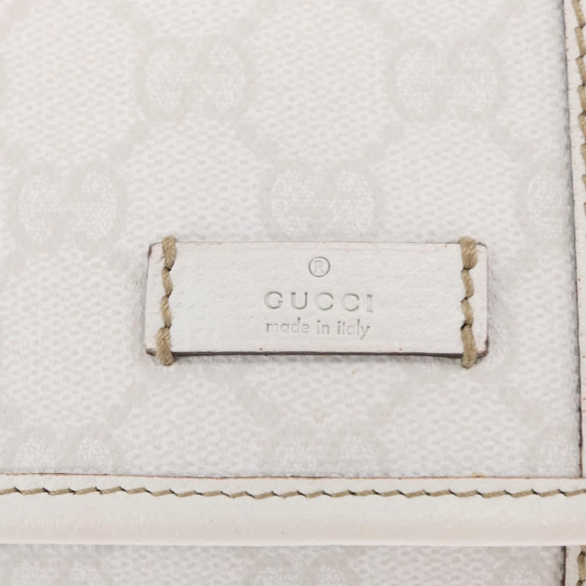 GUCCI GG Supreme Sherry Line Waist Bag PVC White Gold 152597 Auth 155928