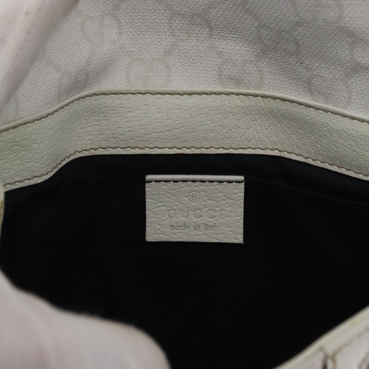 GUCCI GG Supreme Sherry Line Waist Bag PVC White Gold 152597 Auth 155928