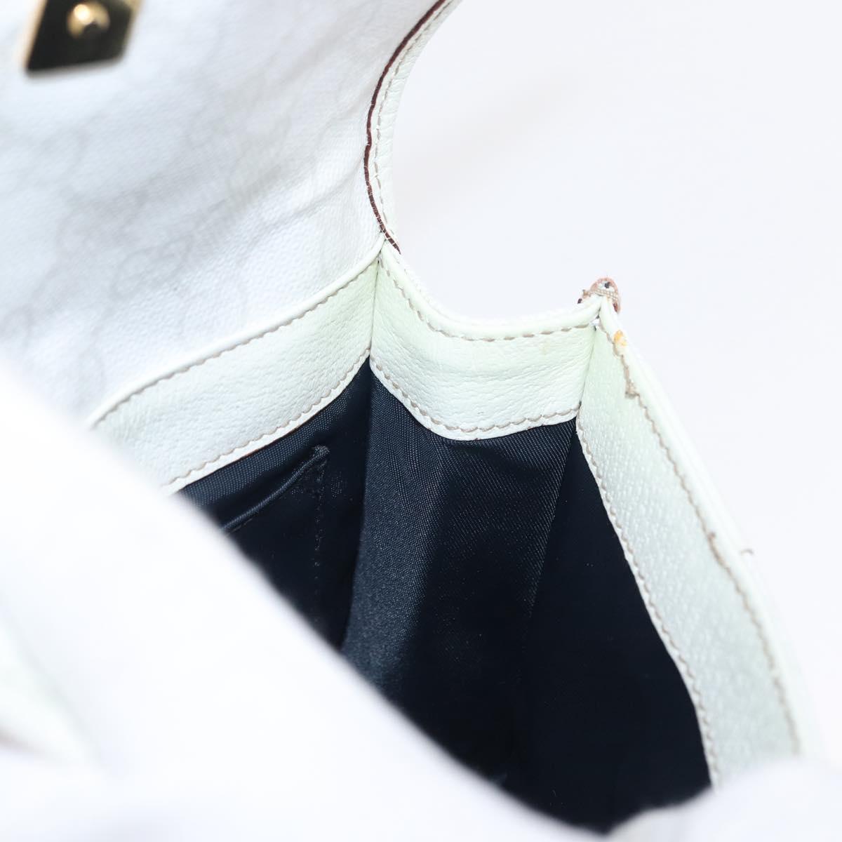 GUCCI GG Supreme Sherry Line Waist Bag PVC White Gold 152597 Auth 155928