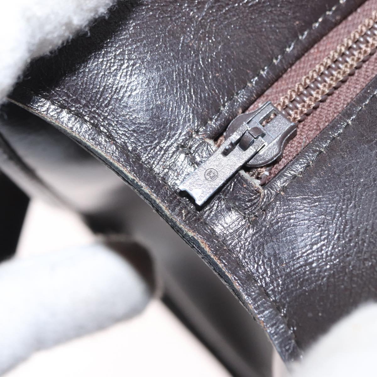 Christian Dior Trotter Canvas Shoulder Bag Brown Gold Auth 155930