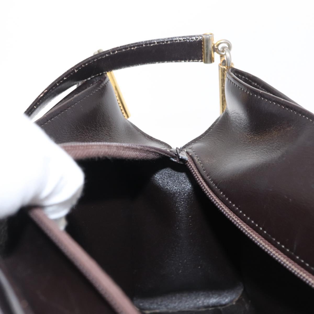 Christian Dior Trotter Canvas Shoulder Bag Brown Gold Auth 155930