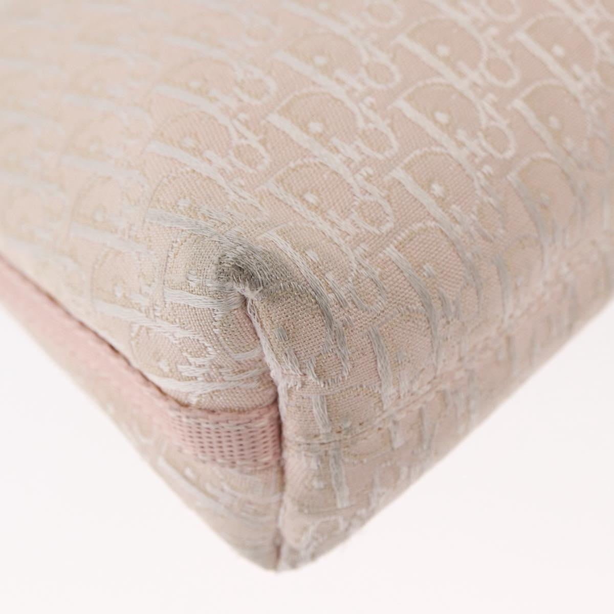 Christian Dior Trotter Canvas Shoulder Bag Pink Silver Auth 155931