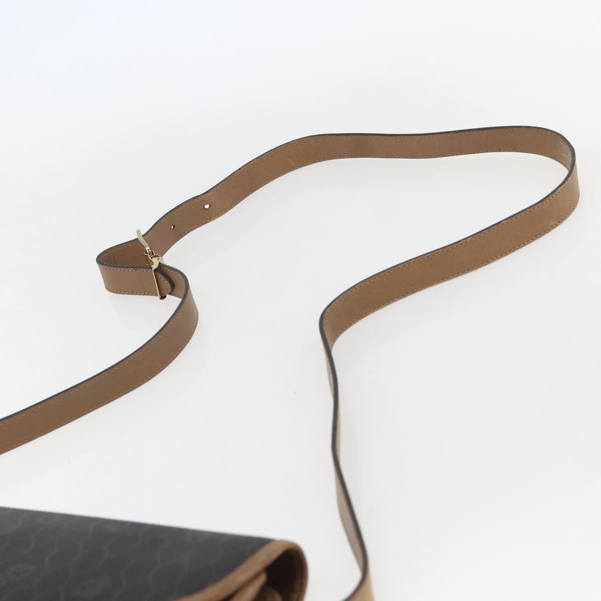 Christian Dior Honeycomb Canvas Shoulder Bag PVC Black Gold Auth 155933