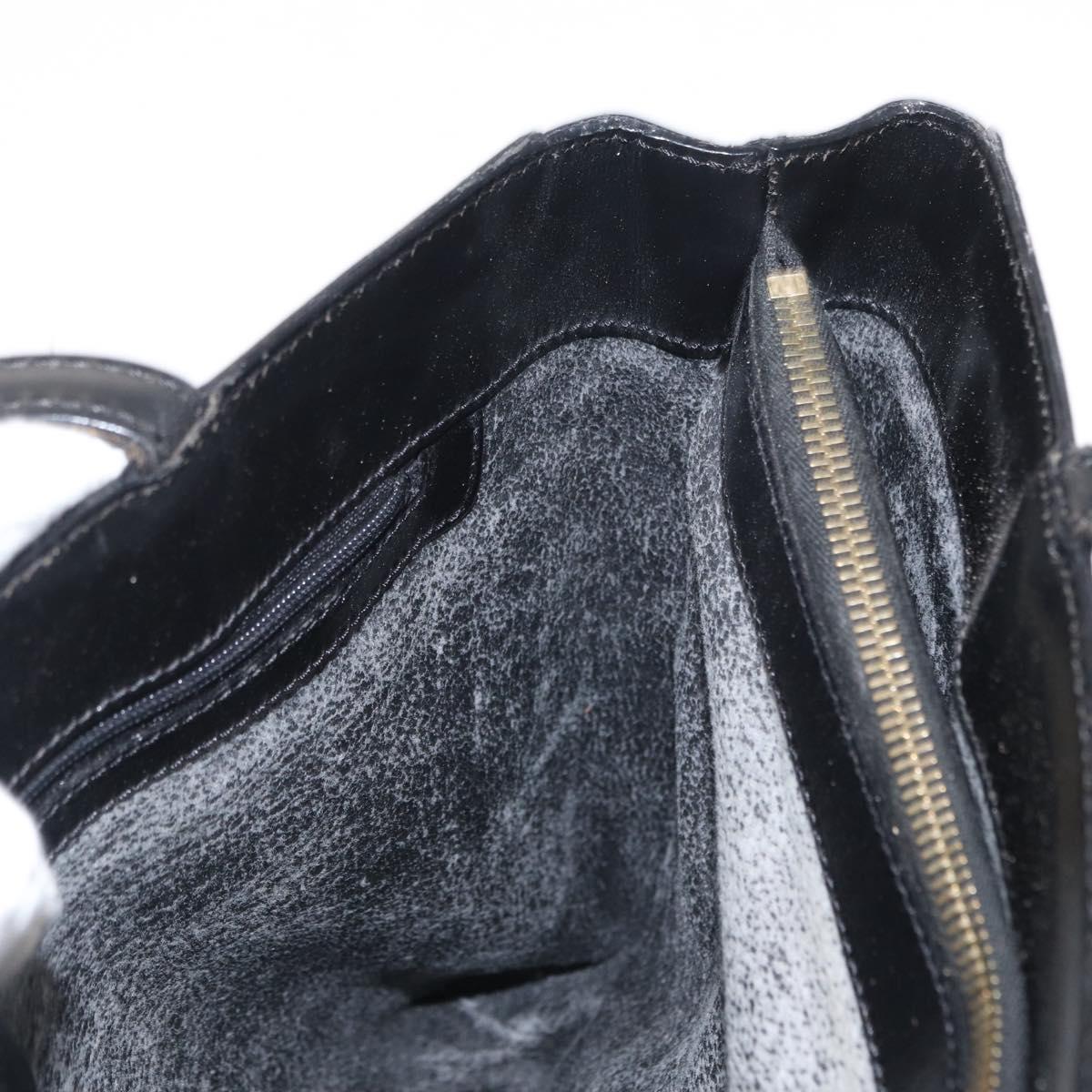 CELINE Macadam Canvas Tote Bag PVC Leather Black Gold Auth 155936
