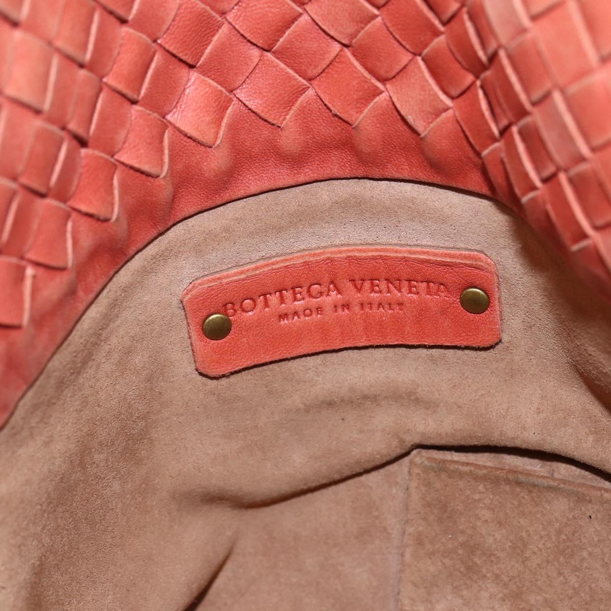 BOTTEGA VENETA INTRECCIATO Tote Bag Leather Orange Gold Auth 155938