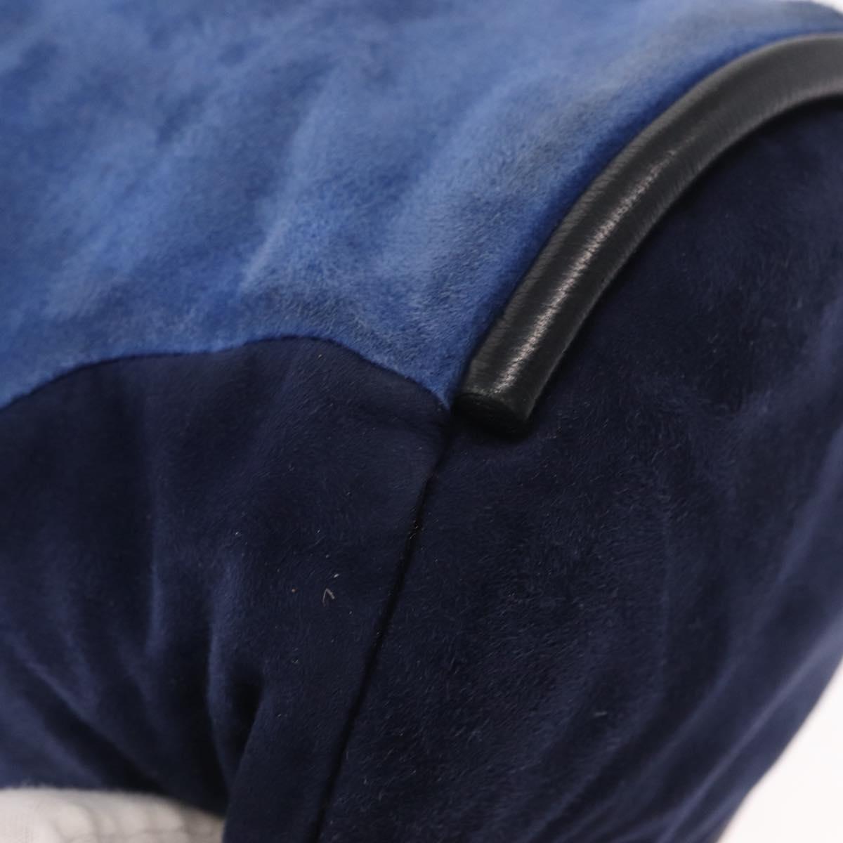 LOEWE Shoulder Bag Suede Leather Blue Auth 155939