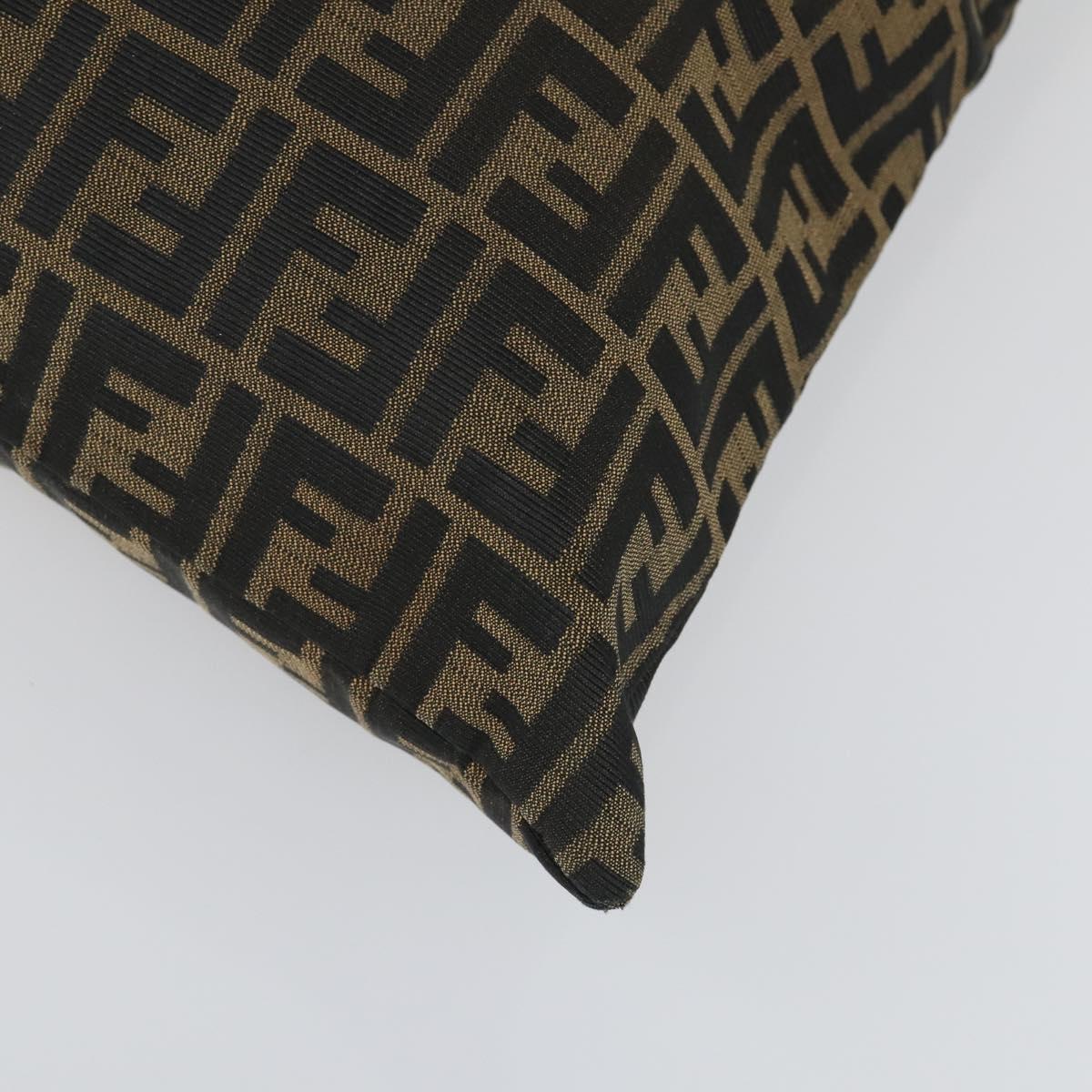 FENDI Zucca Canvas Shoulder Bag Black Brown Auth 155940