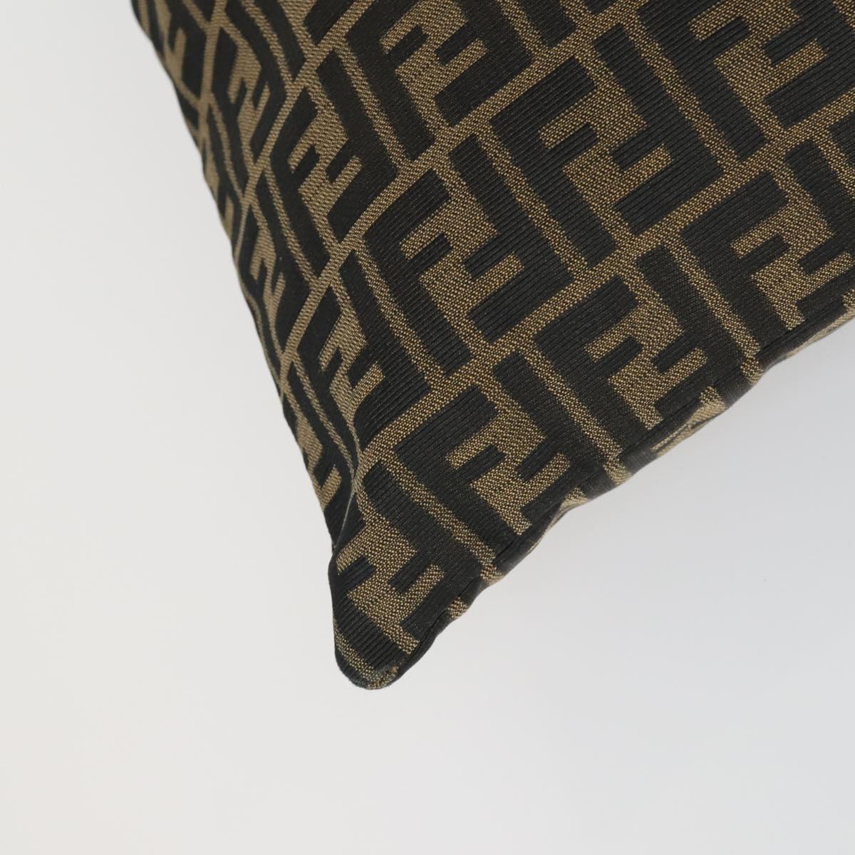 FENDI Zucca Canvas Shoulder Bag Black Brown Auth 155940