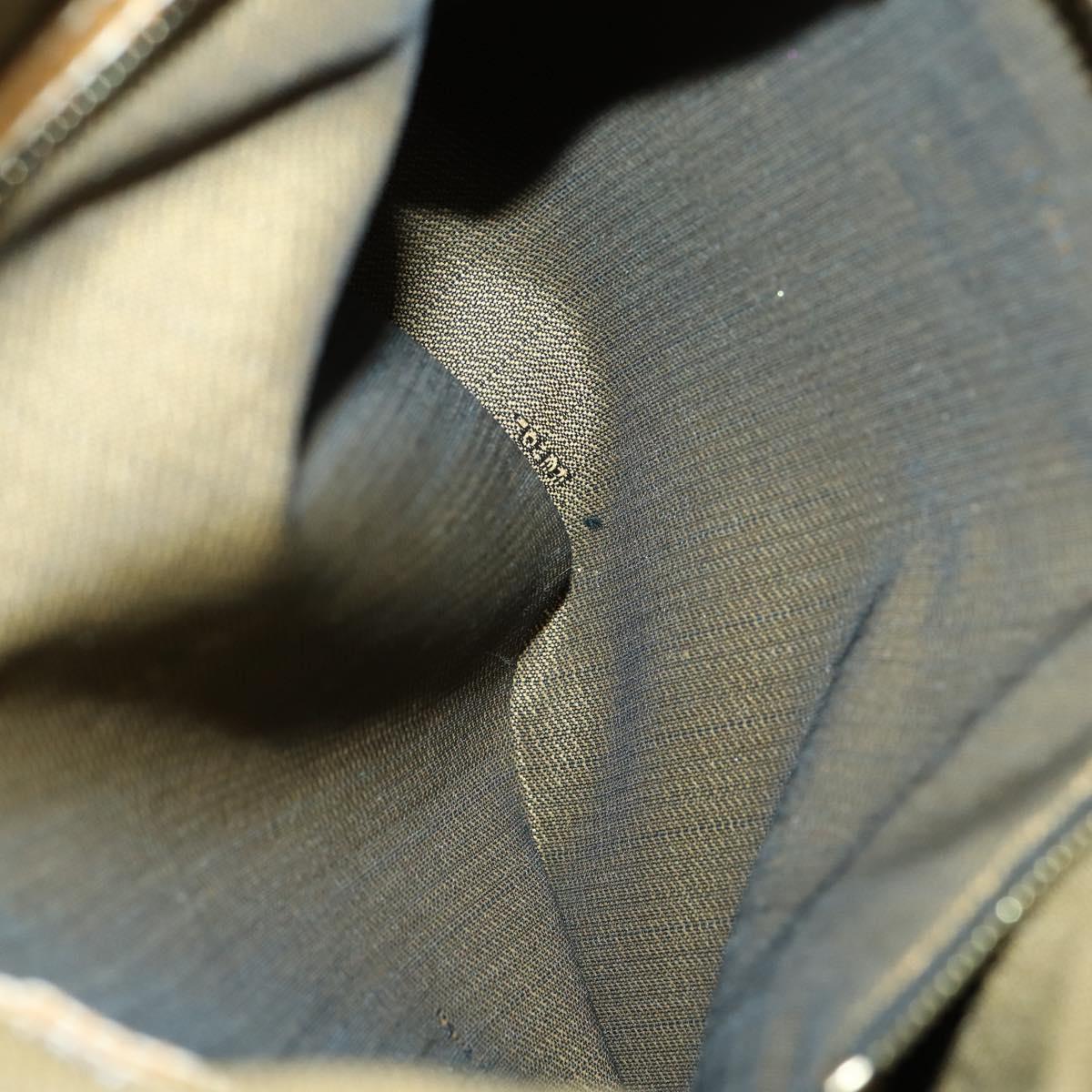 FENDI Zucca Canvas Shoulder Bag Black Brown Auth 155940