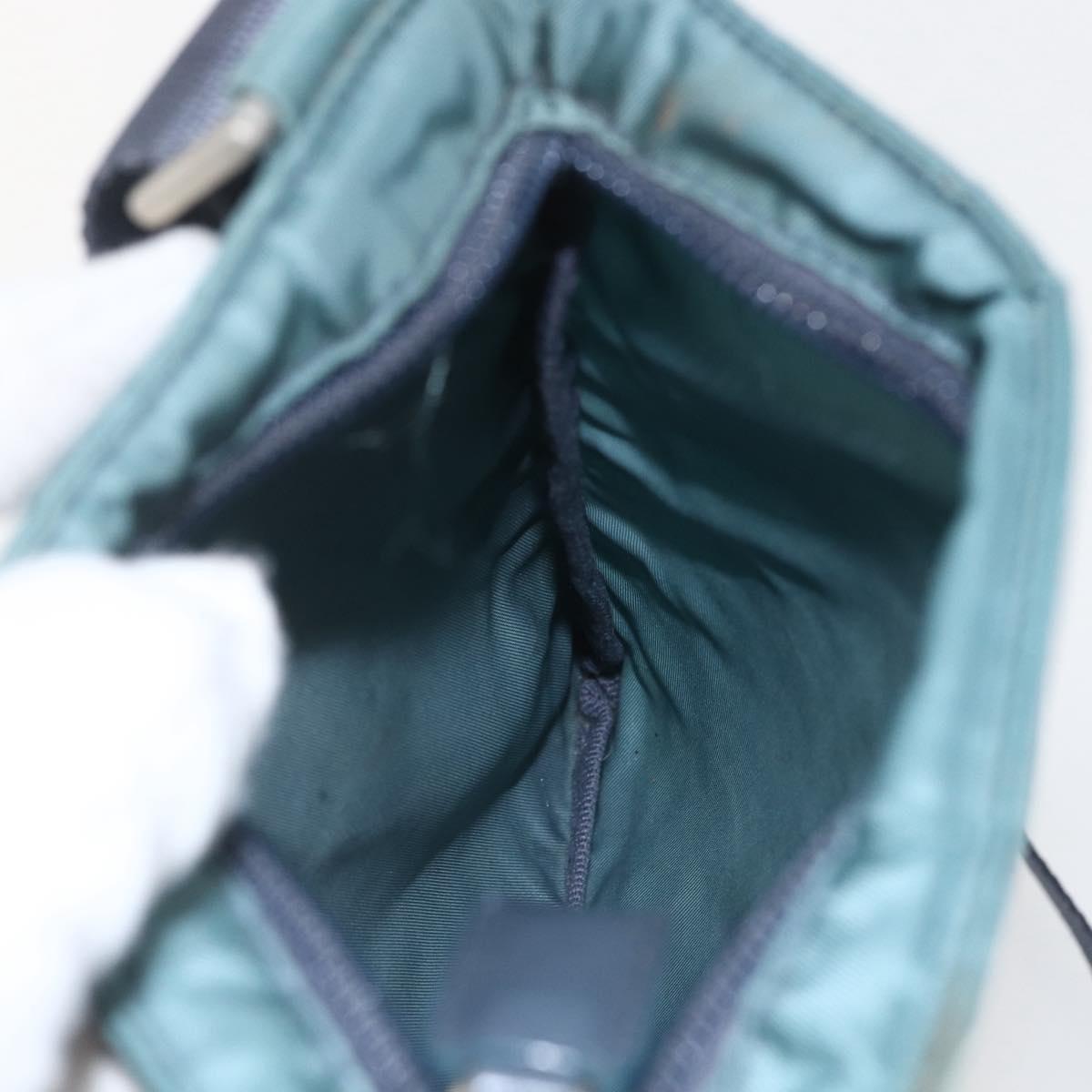 PRADA Shoulder Bag Nylon Blue Silver Auth 155943